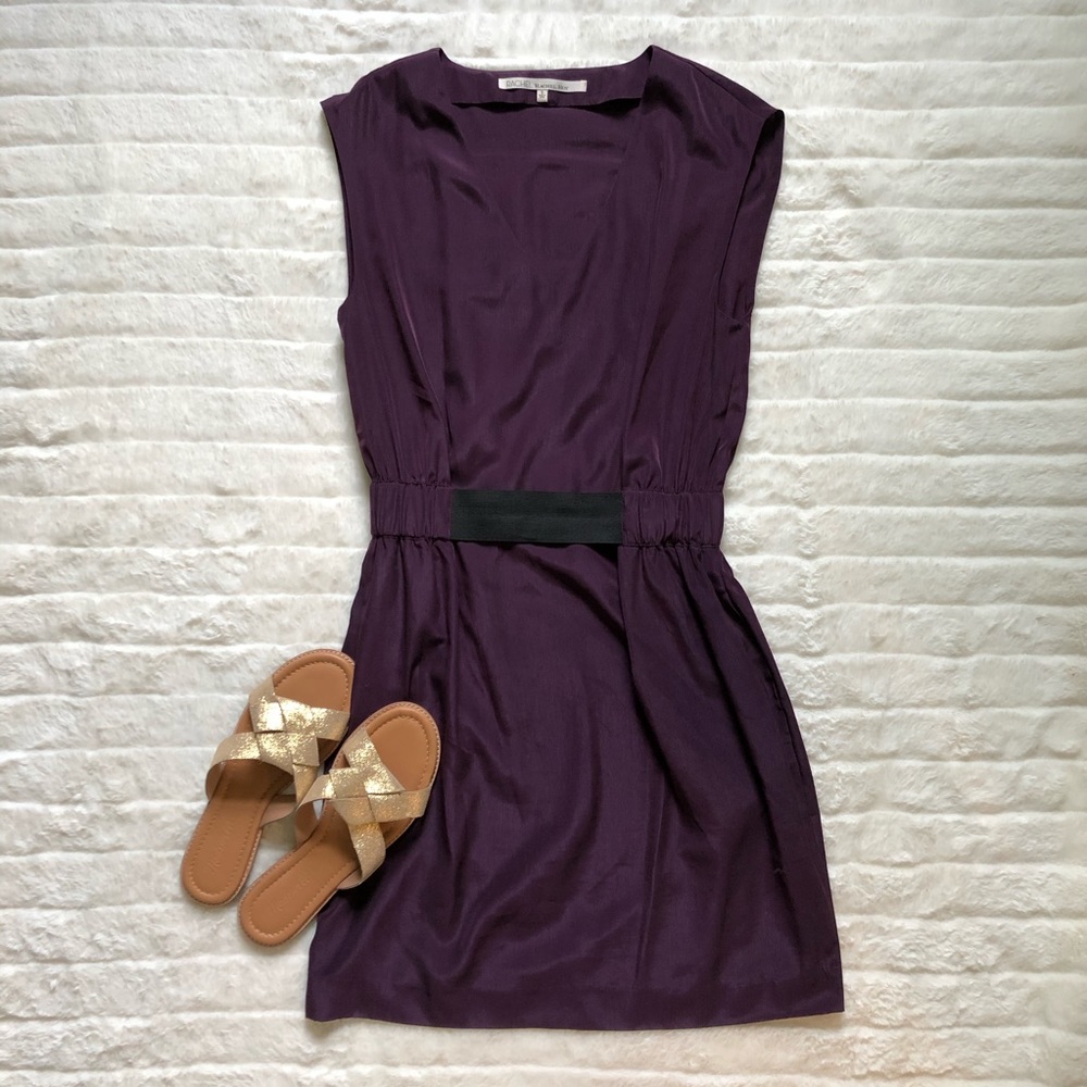 Dark plum v-neck dress